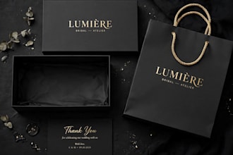 design luxury shoe box, shopping bag and packaging