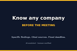 research any company and deliver a decision ready brief