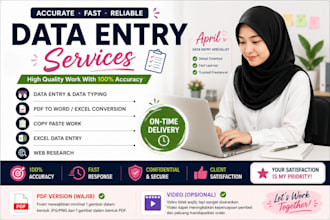 data entry, copy paste, PDF to word or exel, and web research