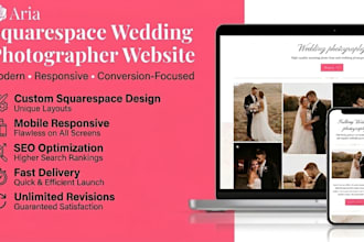 design squarespace wedding photographer website studio