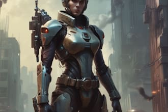 sci fi character illustration or sci fi character