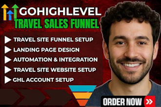gohighlevel email automation travel site sales funnel ghl landing page expert