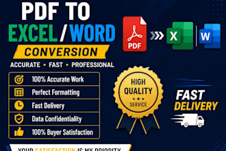manually convert PDF to excel or word