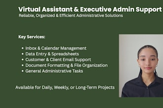 be your virtual assistant for general admin tasks