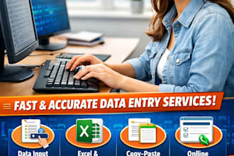 do accurate data entry,excel,word,pdf conversion,and internet research