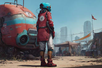 create realistic military, war, or sci fi illustrations
