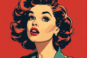 create an illustration of a pin up girl model pinup
