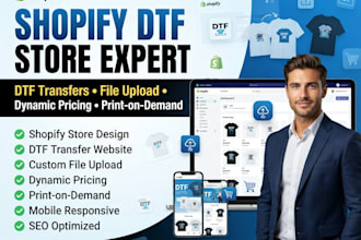 build dtf transfer shopify store custom product upload print on demand website