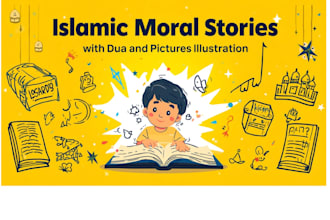 write islamic story for kids with moral,dua and illustration