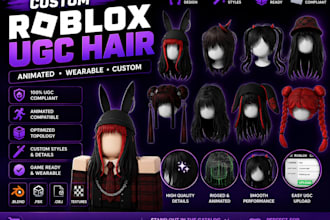 create roblox ugc items, animated wearables, and custom roblox ugc hair