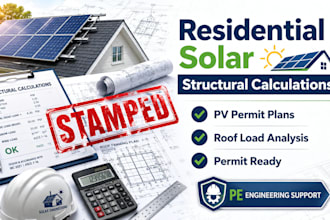 provide stamped structural calculations and pv permit plans for solar