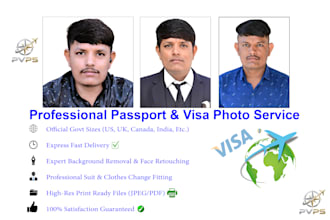 create professional passport size photo and remove background
