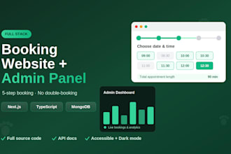 build a full stack booking website with admin dashboard in nextjs