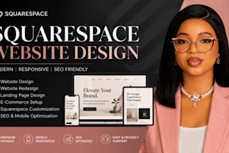 design modern squarespace website, landing page and contact forms