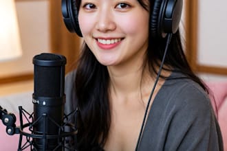 record a natural japanese female voice over