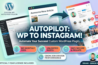 integrate custom wordpress to instagram auto post plugin
