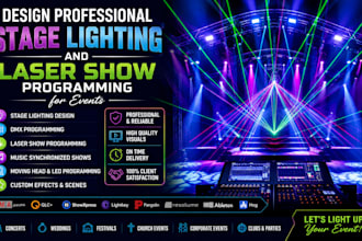 design professional stage lighting and laser show programming for events