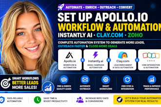 set up apollo io workflow  apollo io automation , instantly ai clay com zoho