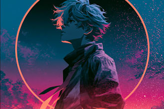 design custom anime manga album cover art in hip hop rap lofi emo, retro style