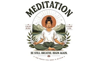 design hippie woman yoga logo with t shirt design free source file