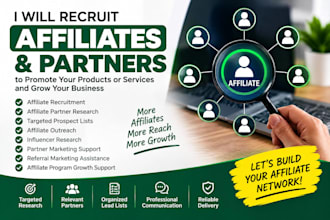 recruit affiliates and partners to promote your products and grow your sales