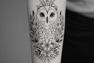 design unique black and white tattoo in a dark art style