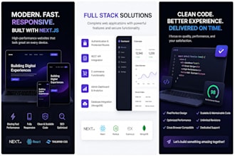 build a modern nextjs react website with typescript