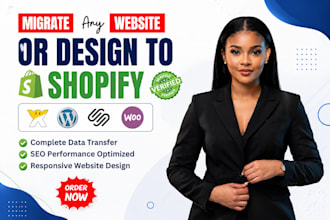 migrate woocommerce to shopify with products seo redirects and products pages
