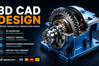 do solidworks 3d cad design, product design, 3d printing design and 3d modeling