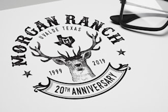 create a vintage deer logo for clothing and lifestyle brands