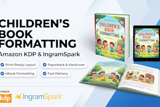 do children book formatting for amazon KDP and ingramspark