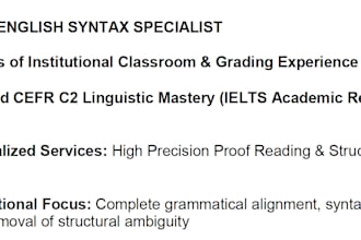 meticulously proofread and line edit your english document