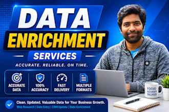 do professional data enrichment, CRM data entry, web research services