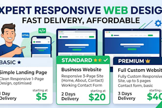 built responsive website or landing page