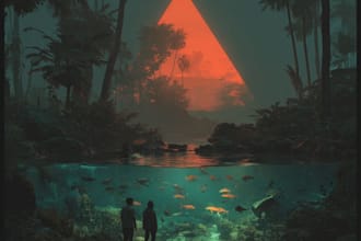 create trippy psychedelic album artwork for music
