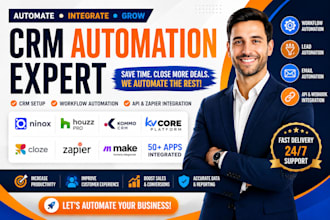 automate ninox houzz pro kommo CRM kvcore todoist cloze zapier workflows