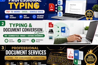 do professional handwritten document typing and formatting