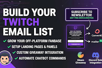 set up an email list building funnel for your twitch stream