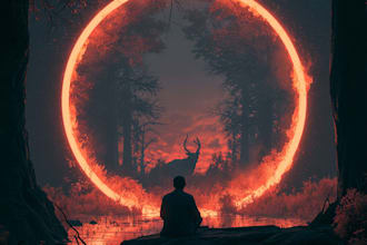 design a dreamy surreal or fantasy album cover