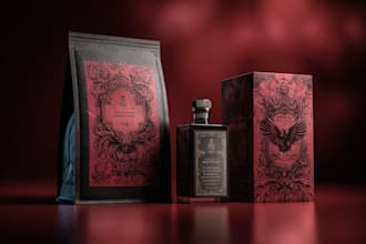 design creative box, pouch and label packaging design