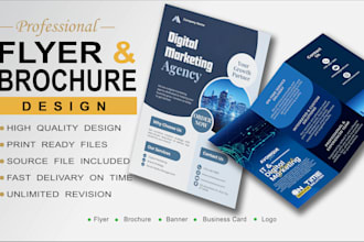 design professional flyer, bifold and trifold brochure