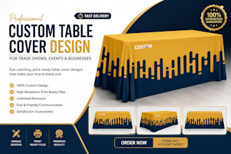 design professional trade show table cover or table cloth