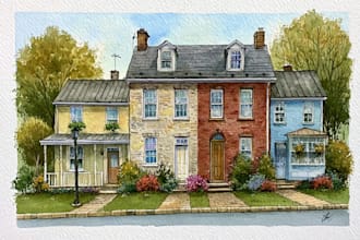 paint a custom watercolor portrait of your house