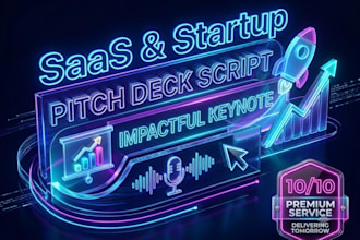 write your saas speech and startup pitch deck script