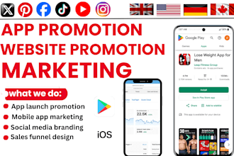 do app promotion, ios app promotion, app installs, and website marketing