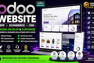 design, develop and customize odoo website erp ecommerce crm