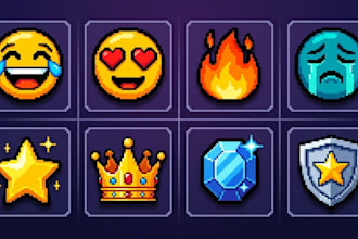 design custom pixel art twitch emotes, icons and sub badges for your channel