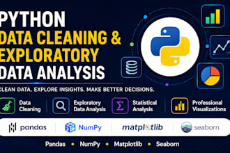 perform data cleaning, exploratory data analysis, and visualization using python