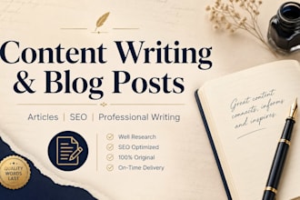 write SEO articles and engaging blog posts