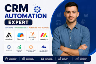 build crm workflow automation apollo io clay com  monday com hubspot crm
